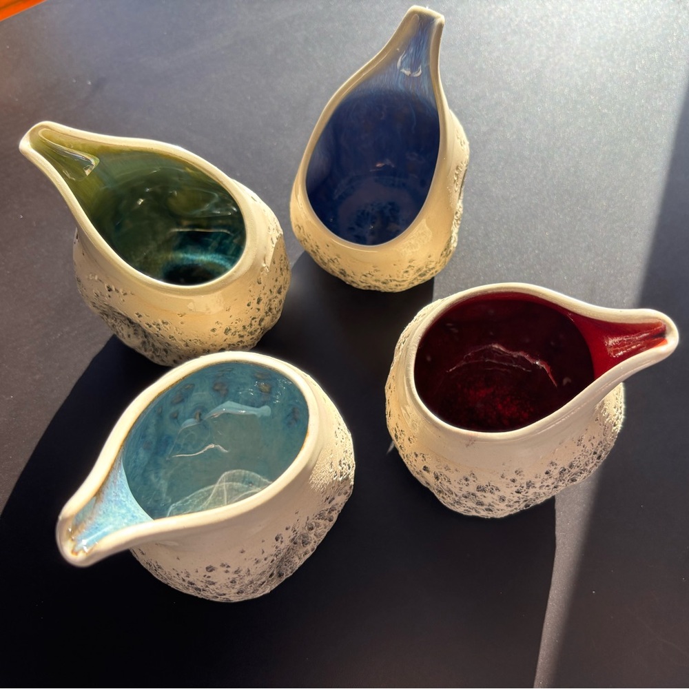 Elegant Ceramic Pouring Vessels Set - Multicolor